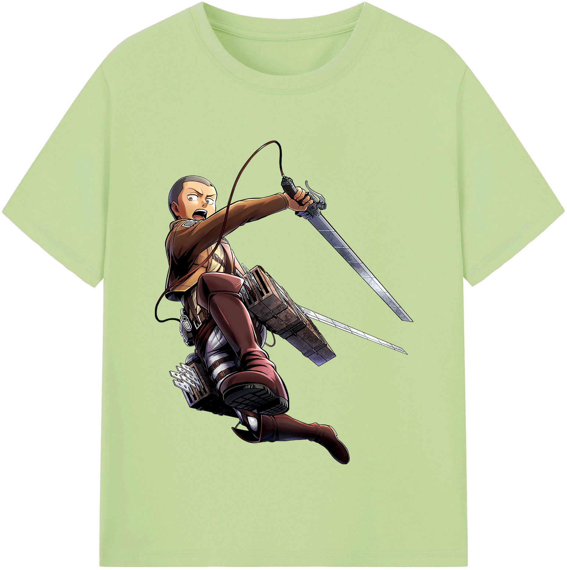 （画像用） 進撃の巨人 コニー·スプリンガー Attack on Titan Connie Springer 綿100％半袖Tシャツ（フロントプリント）